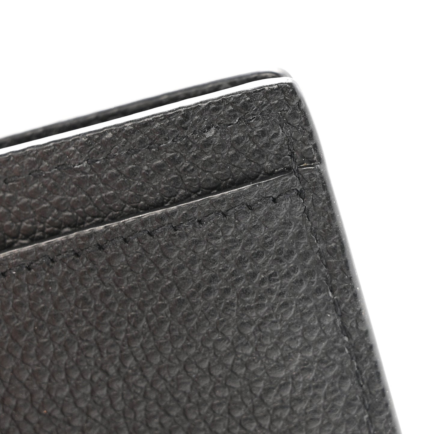 Grained Calfskin Paris Petite Compact Wallet Black