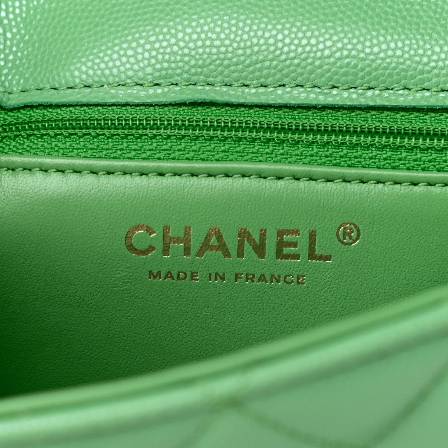 Chanel Caviar Quilted Medium Sweet Classic Flap Green 6 of 10