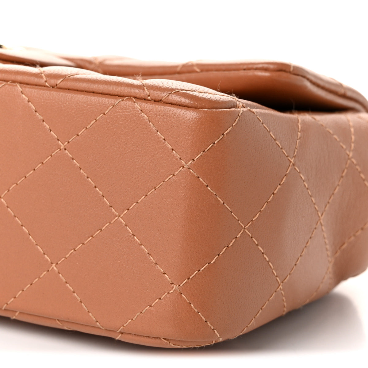 Chanel Lambskin Quilted Mini Rectangular Flap Brown 10 of 11