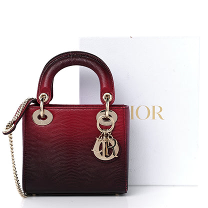 Christian Dior Lizard Gradient Mini Lady Dior Red 15 of 15