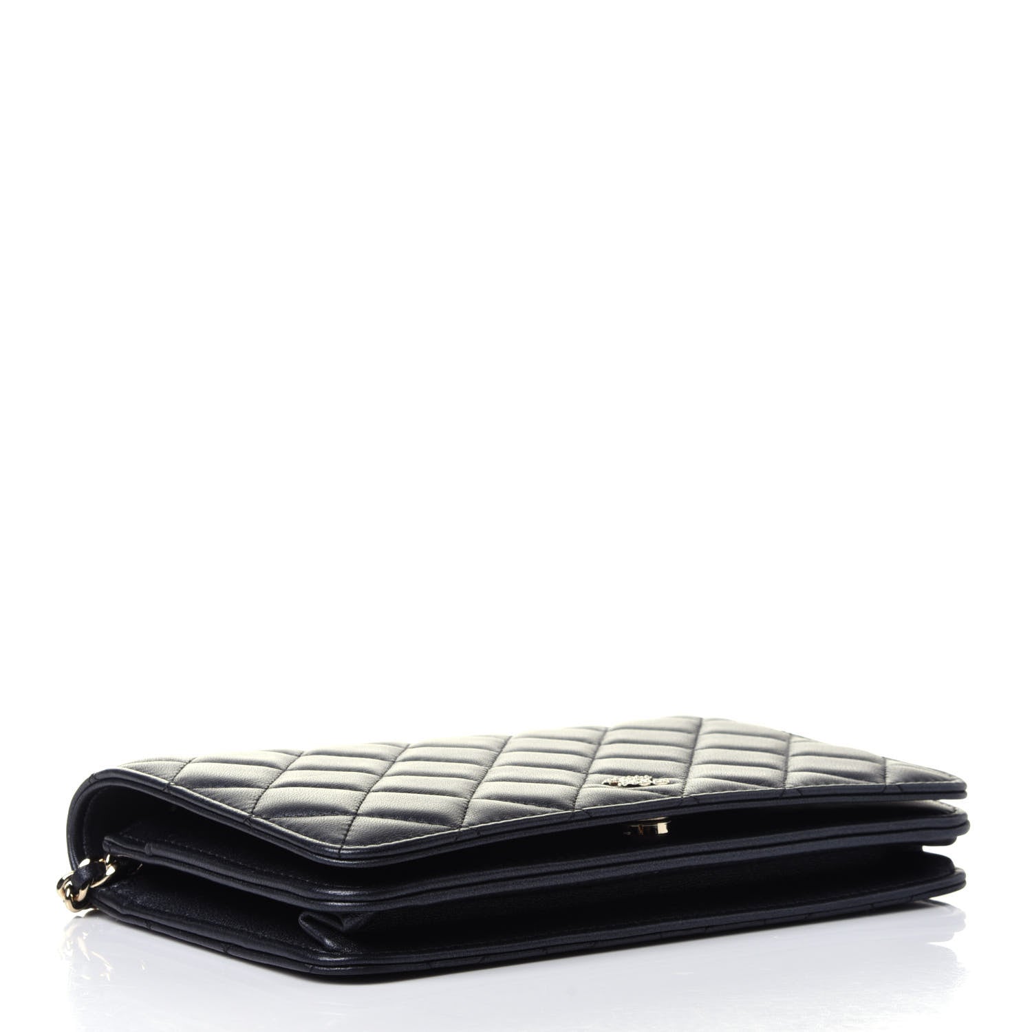 Chanel Iridescent Lambskin Quilted Pearl Wallet On Chain WOC Black 3 of 12