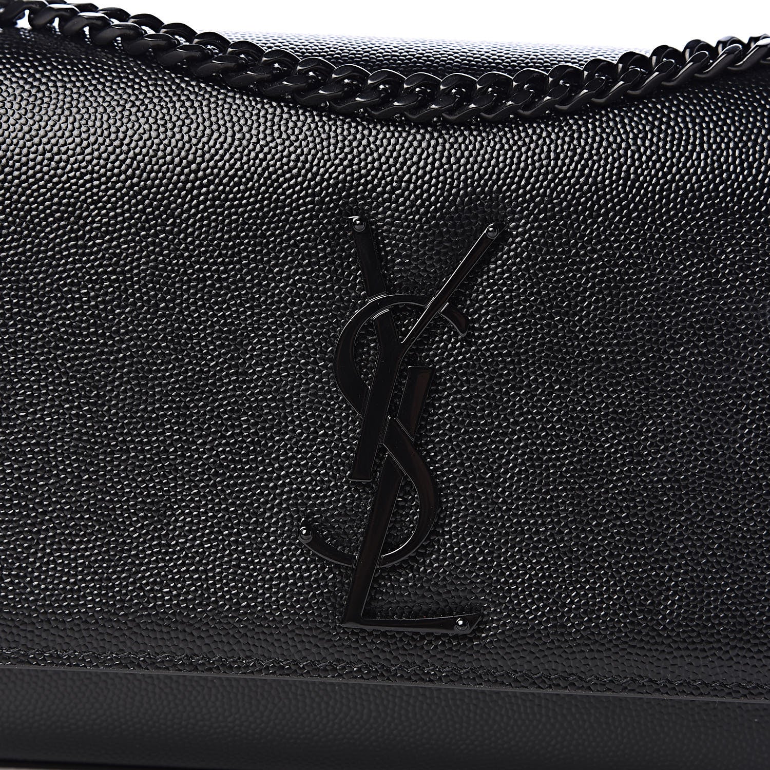 Saint Laurent Grain De Poudre Small Monogram Kate Satchel Black 8 of 10