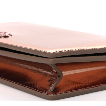 Gucci Textured Patent Bi-color GG Marmont Wallet on Chain  Pink 9 of 9