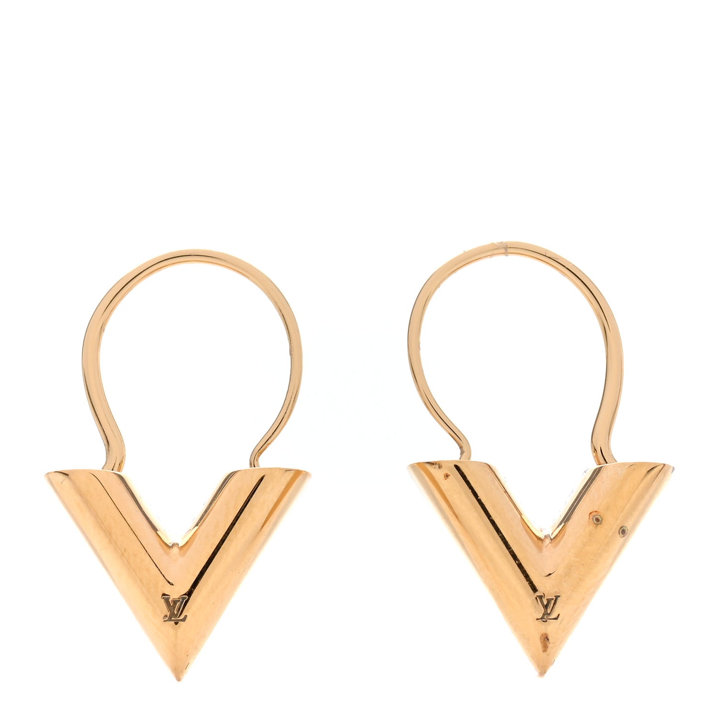 Brass Essential V Hoop Earrings Gold