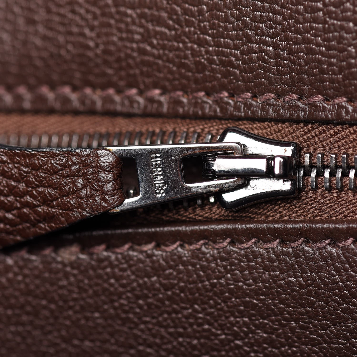 Hermes Togo Bi Color Horseshoe Birkin 35 Rouge Garance Chocolate 19 of 33