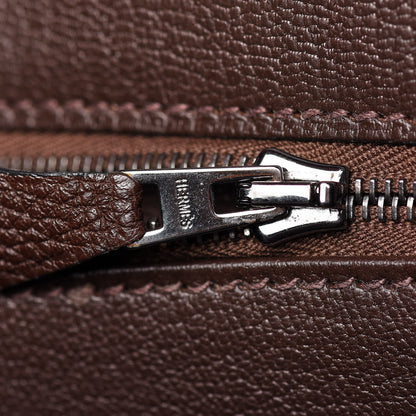 Hermes Togo Bi Color Horseshoe Birkin 35 Rouge Garance Chocolate 19 of 33