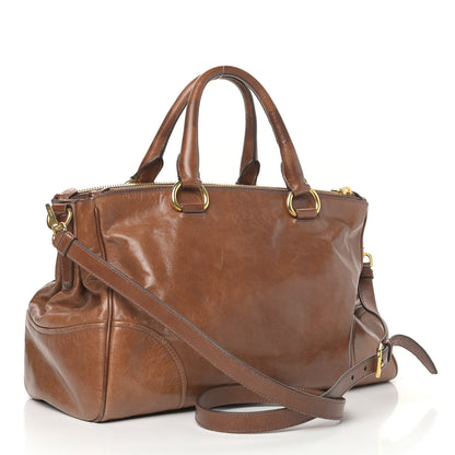 Prada Vitello Shine Boston Bag Palissandro 2 of 11