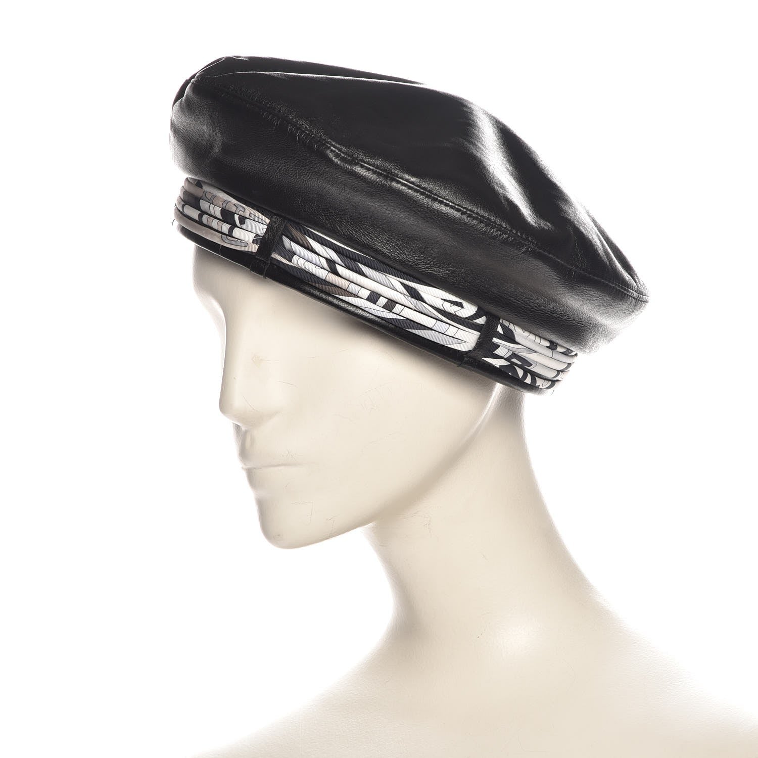 Hermes Lambskin Beret 56 Black 2 of 5