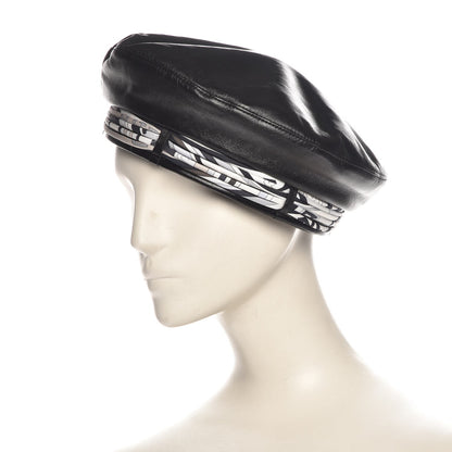 Hermes Lambskin Beret 56 Black 2 of 5