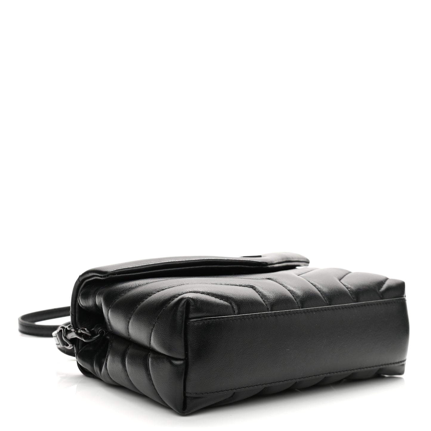 Calfskin Y Quilted Monogram Toy Loulou Crossbody Bag Black