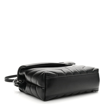Saint Laurent Calfskin Y Quilted Monogram Toy Loulou Crossbody Bag Black 4 of 12