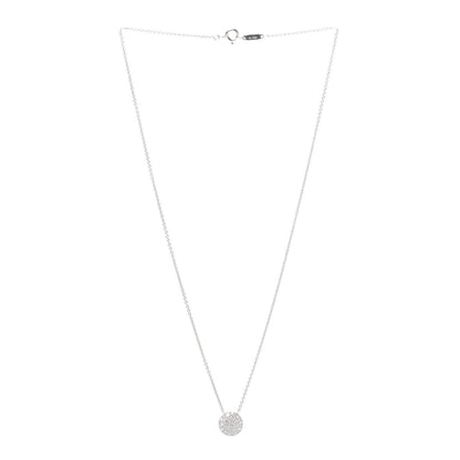 Tiffany 18K White Gold Diamond Metro Round Pendant Necklace 3 of 7