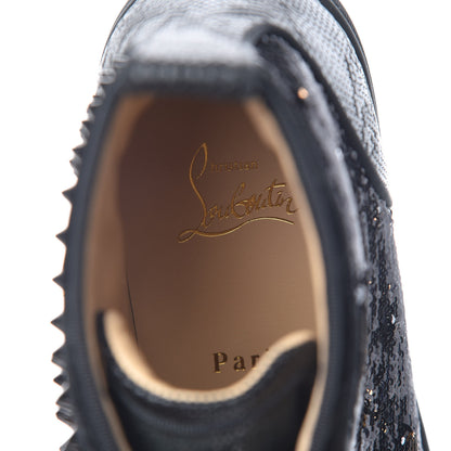 Christian Louboutin Patent Galucalf Velvet Sequin Embellished Mad Flat Sneakers 41 Black 10 of 11