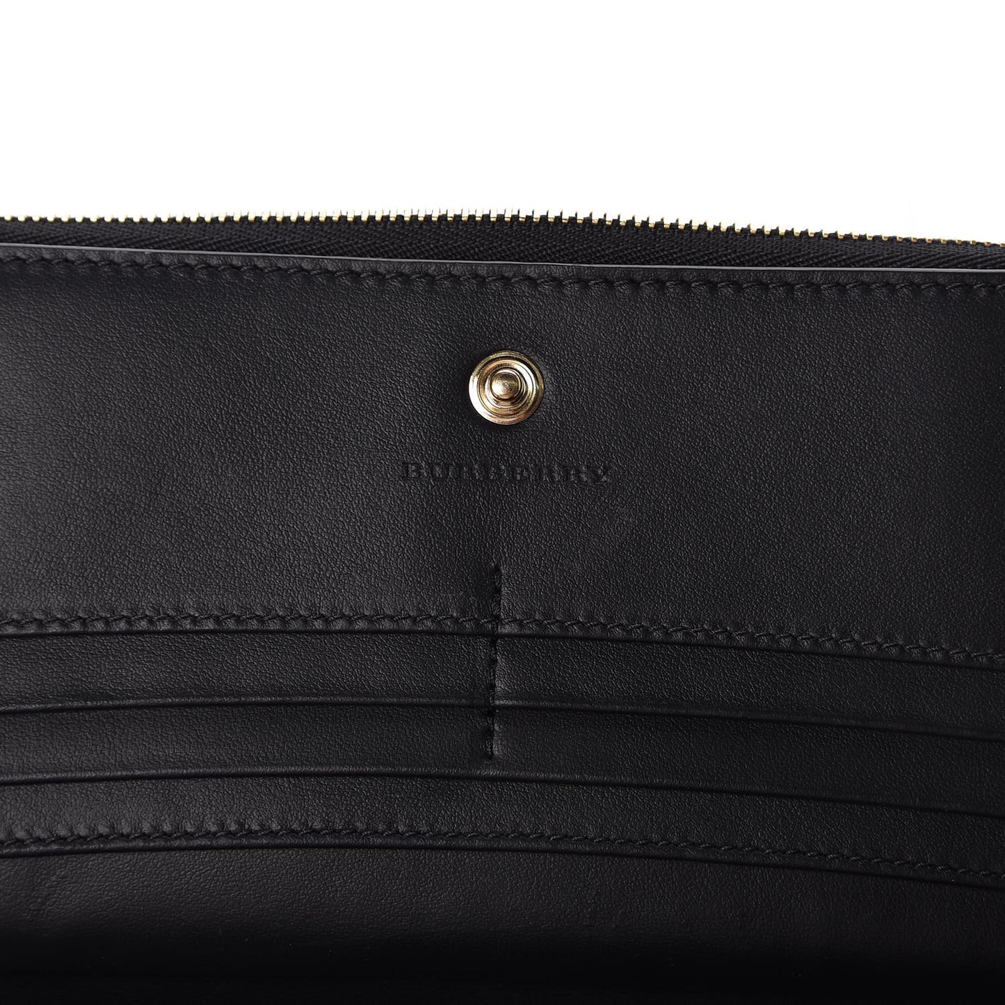 Grained Calfskin Zip Wallet Black