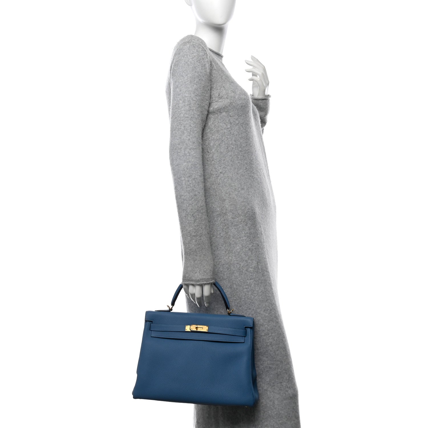 Hermes Togo Kelly Retourne 32 Azur 2 of 15