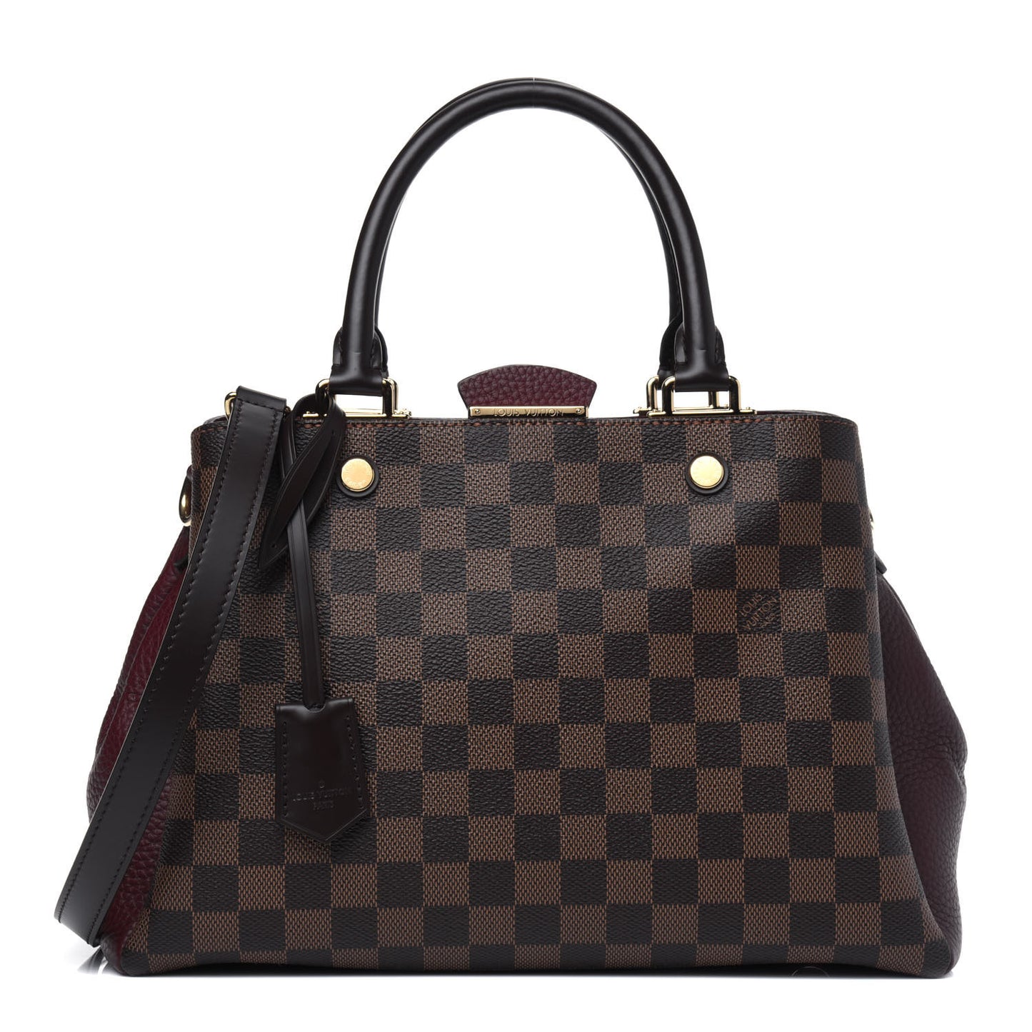 Damier Ebene Cuir Taurillon Brittany Bordeaux