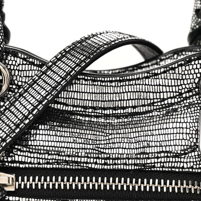 Balenciaga Metallic Calfskin Lizard Embossed Silver Metallic Edge Hardware Nano City Silver 10 of 12