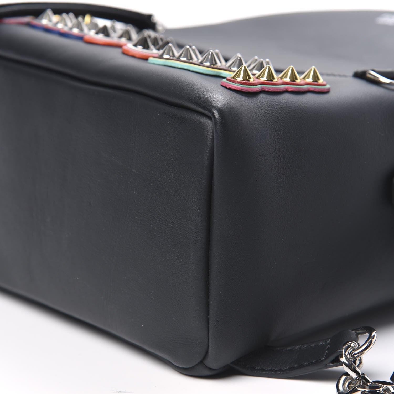 Fendi Vitello Century Fun Fair Metal Studded Mini Backpack Black Multicolor 8 of 9