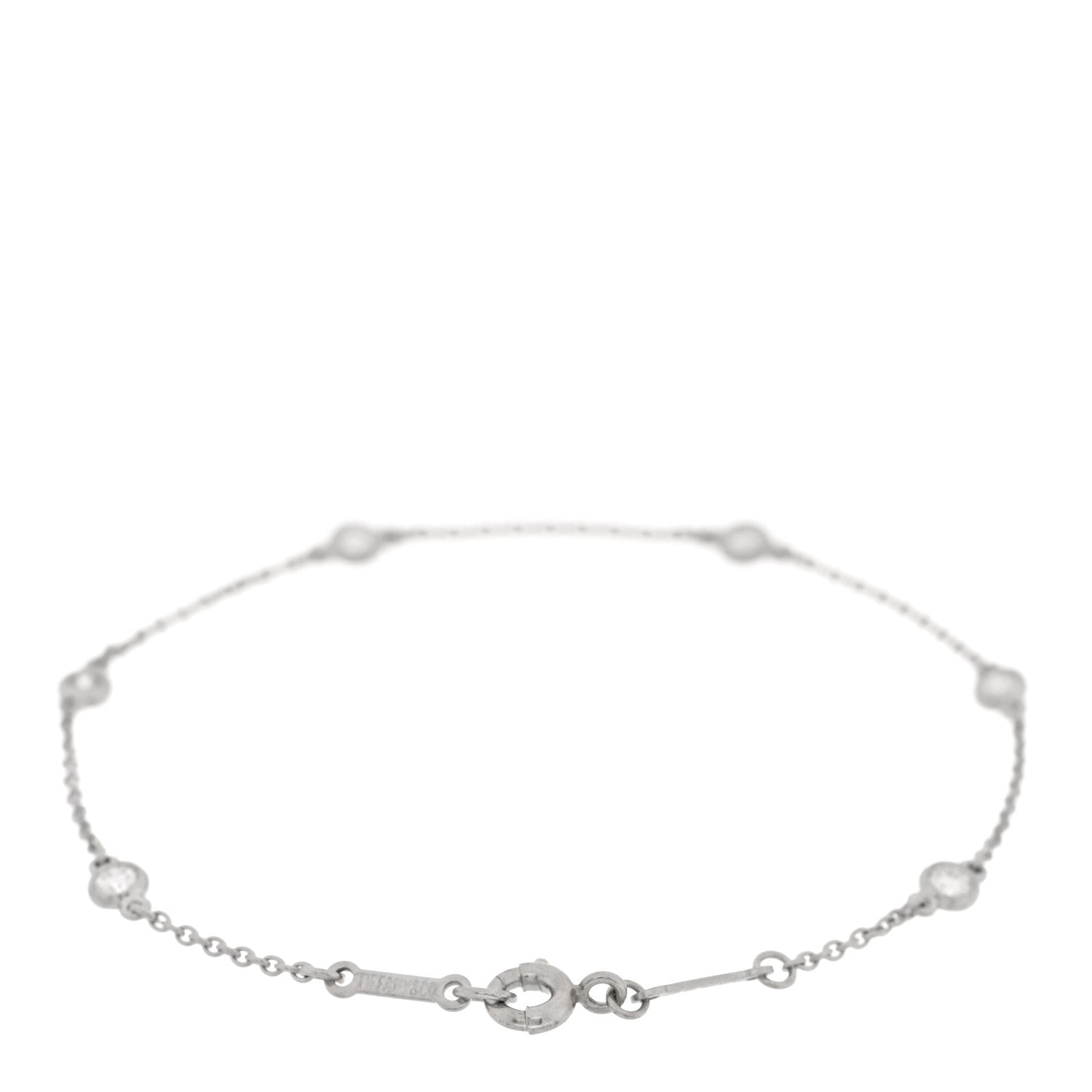 Tiffany Platinum Diamond .30ctw Elsa Peretti Diamonds by the Yard Station Bracelet 2 of 4