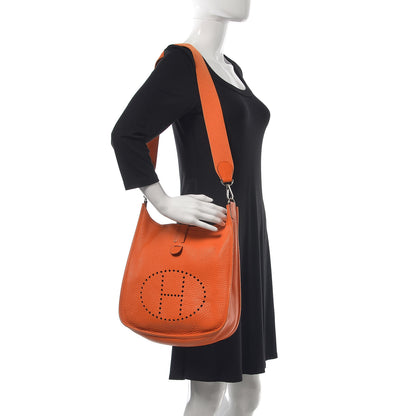 Hermes Taurillon Clemence Evelyne II PM Orange 2 of 14