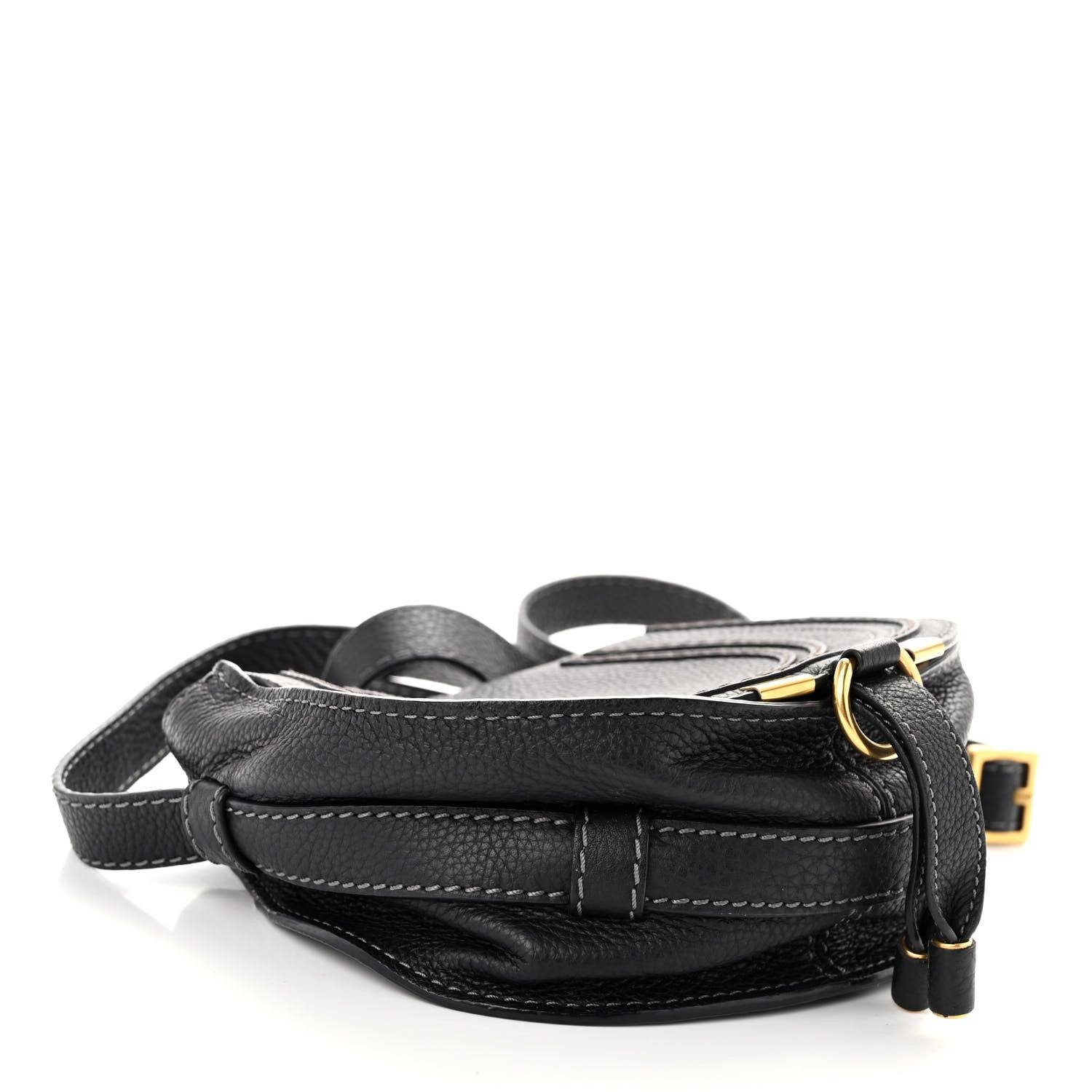 Chloe Grained Calfskin Small Marcie Saddle Bag Black 5 of 10