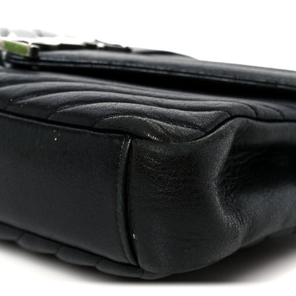 Saint Laurent Sheepskin Matelasse Chevron Monogram Medium College Bag Black 11 of 11