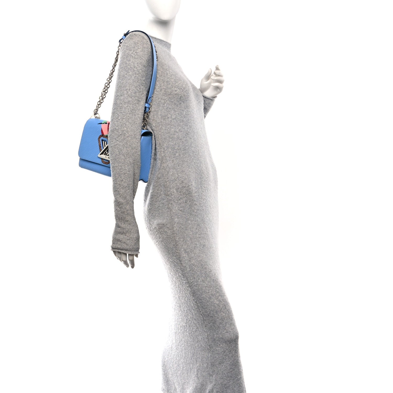 Louis Vuitton Epi Tropical Birds Twist Shoulder Bag MM Bleuet 2 of 10