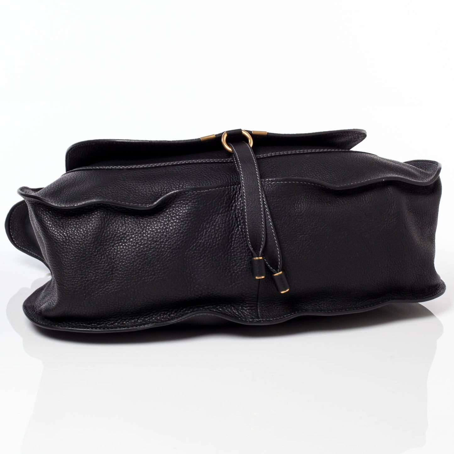 Leather Large Marcie Satchel Black