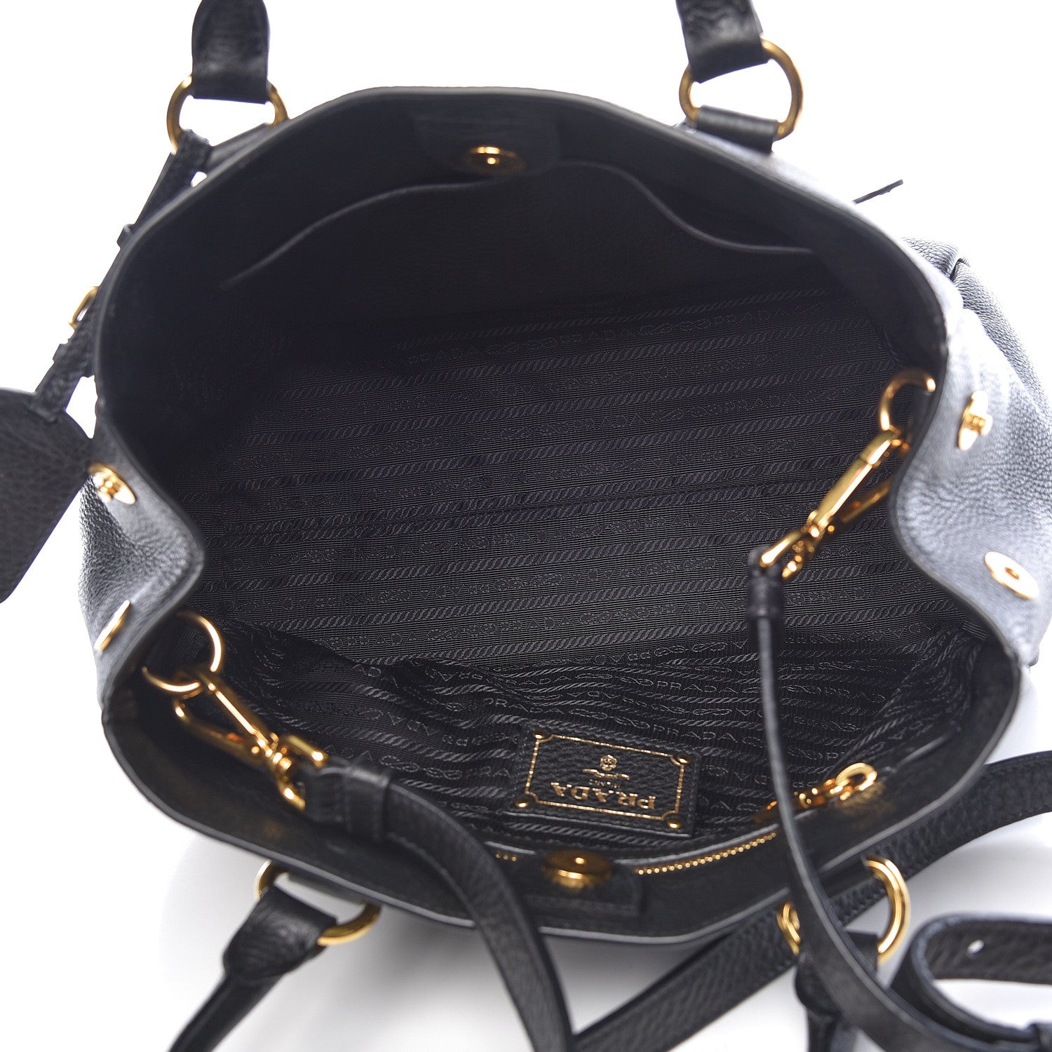 Prada Vitello Phenix Shopping Bag Black 5 of 10