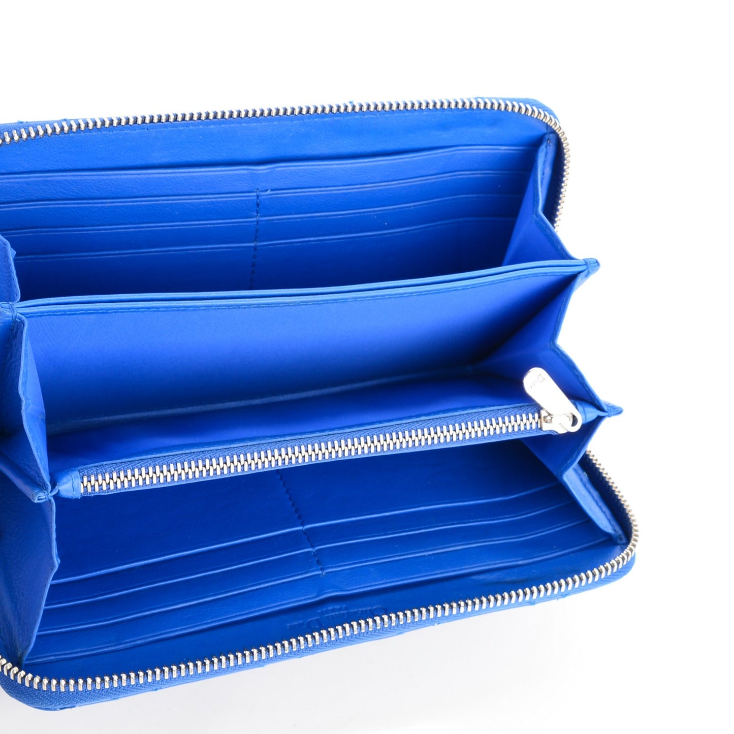 Patent Cannage Zip Around Wallet Blue