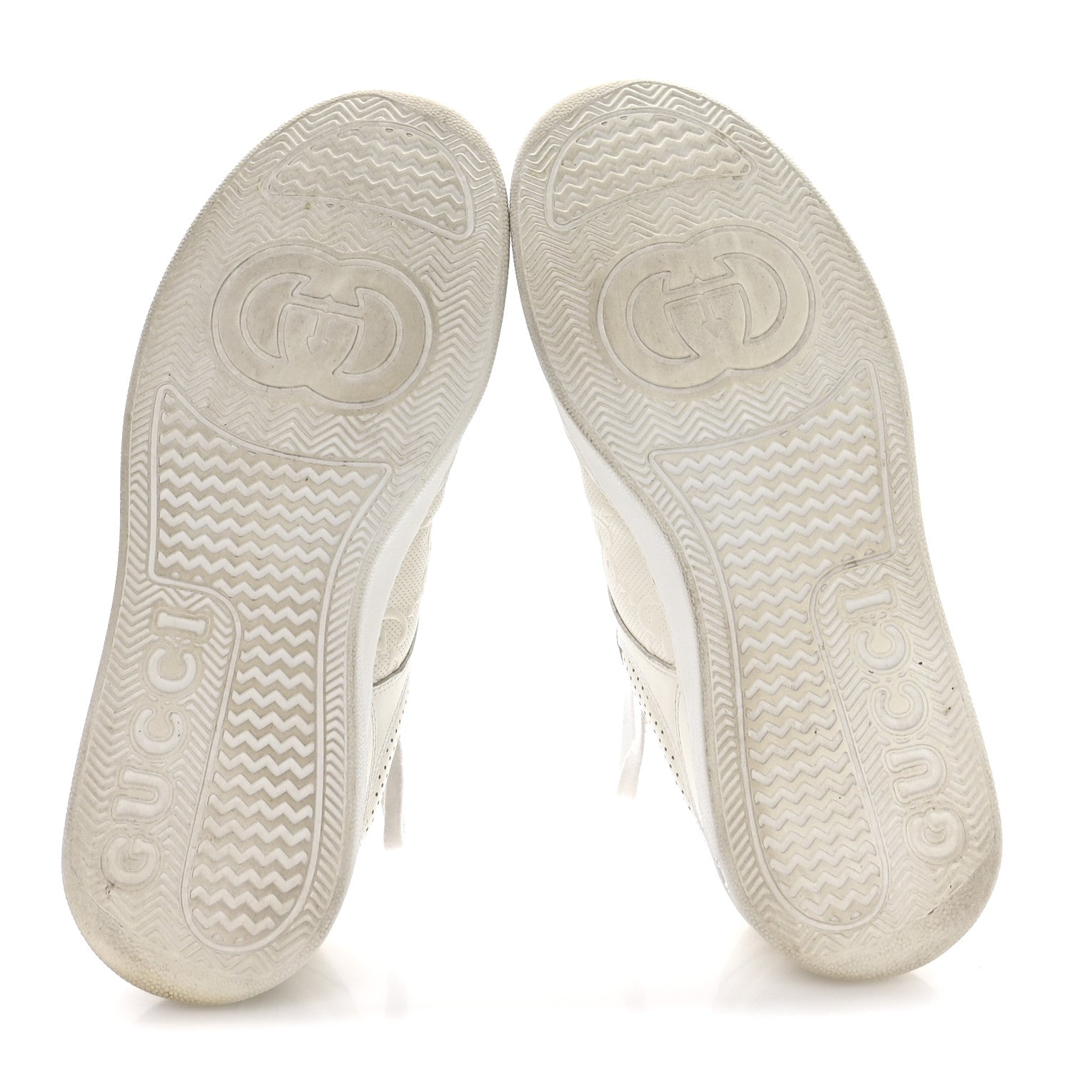 Gucci Calfskin GG Tennis Embossed Perforated Mens Interlocking G 55mm Sneakers 9.5 Great White 6 of 8