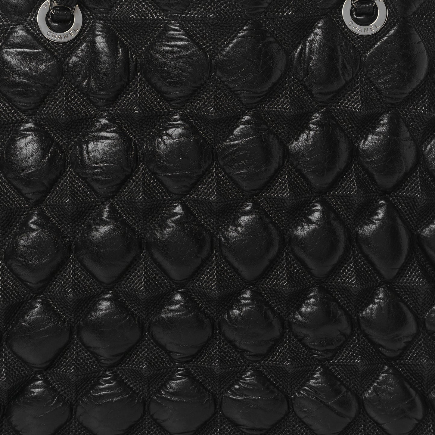 Glazed Lambskin Quilted Large Stravinsky Tote Black