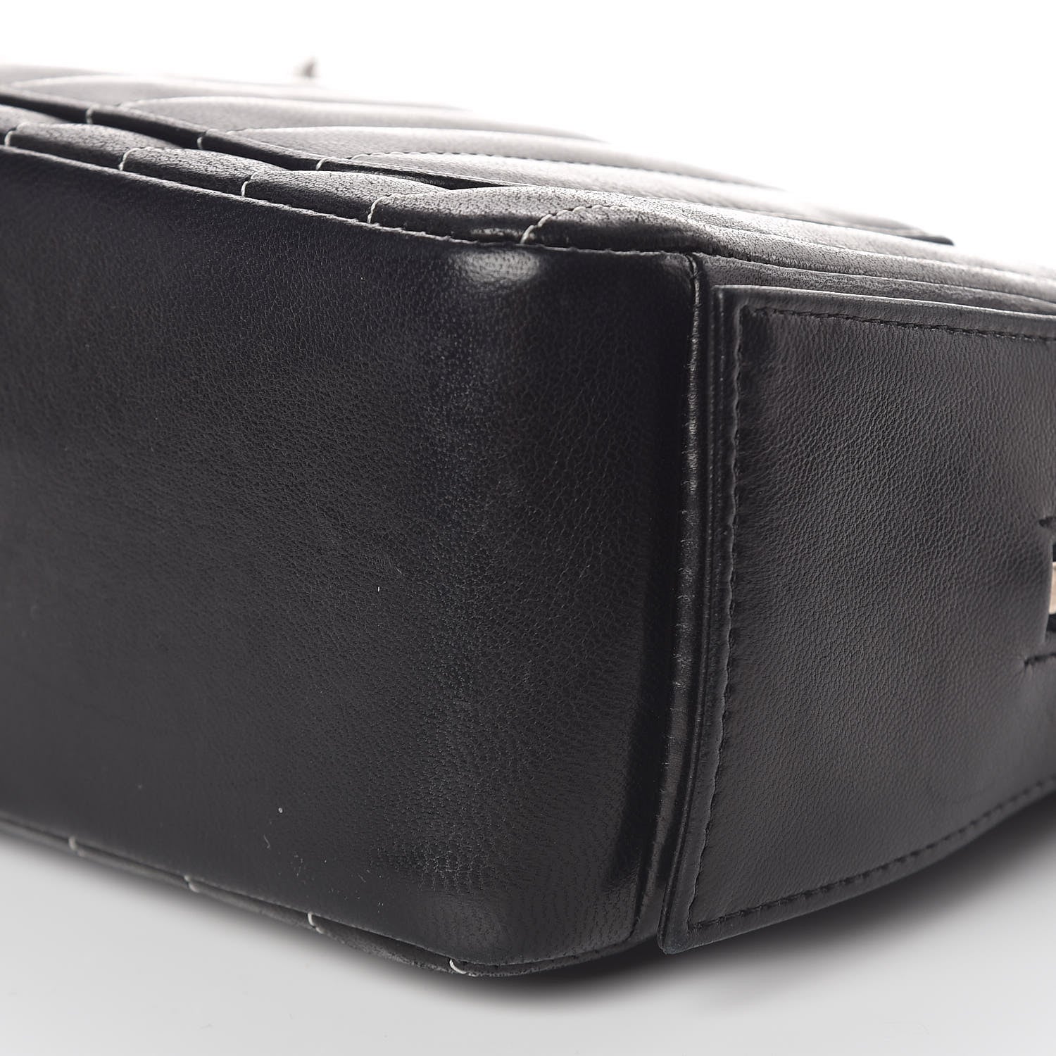 Chanel Lambskin Vertical Quilted Mademoiselle Small Camera Case Black 10 of 11