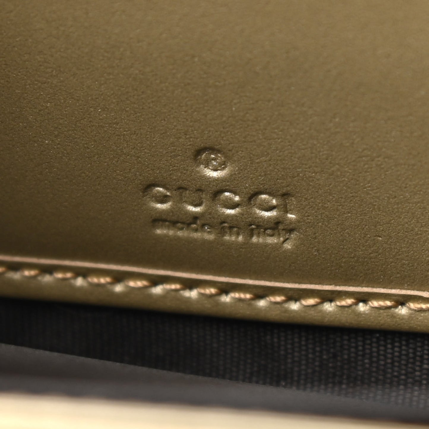Metallic Guccissima Bow Zip Around Wallet Golden Beige
