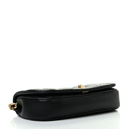Chanel Calfskin Quilted Coco Mail Clutch With Chain Black 4 of 10