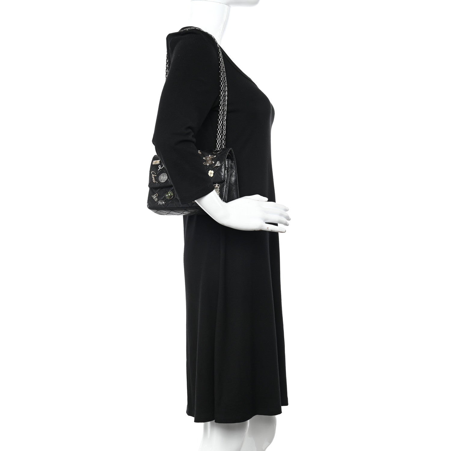 Chanel Aged Calfskin Lucky Charms 2.55 Reissue 224 Flap Black 2 of 12