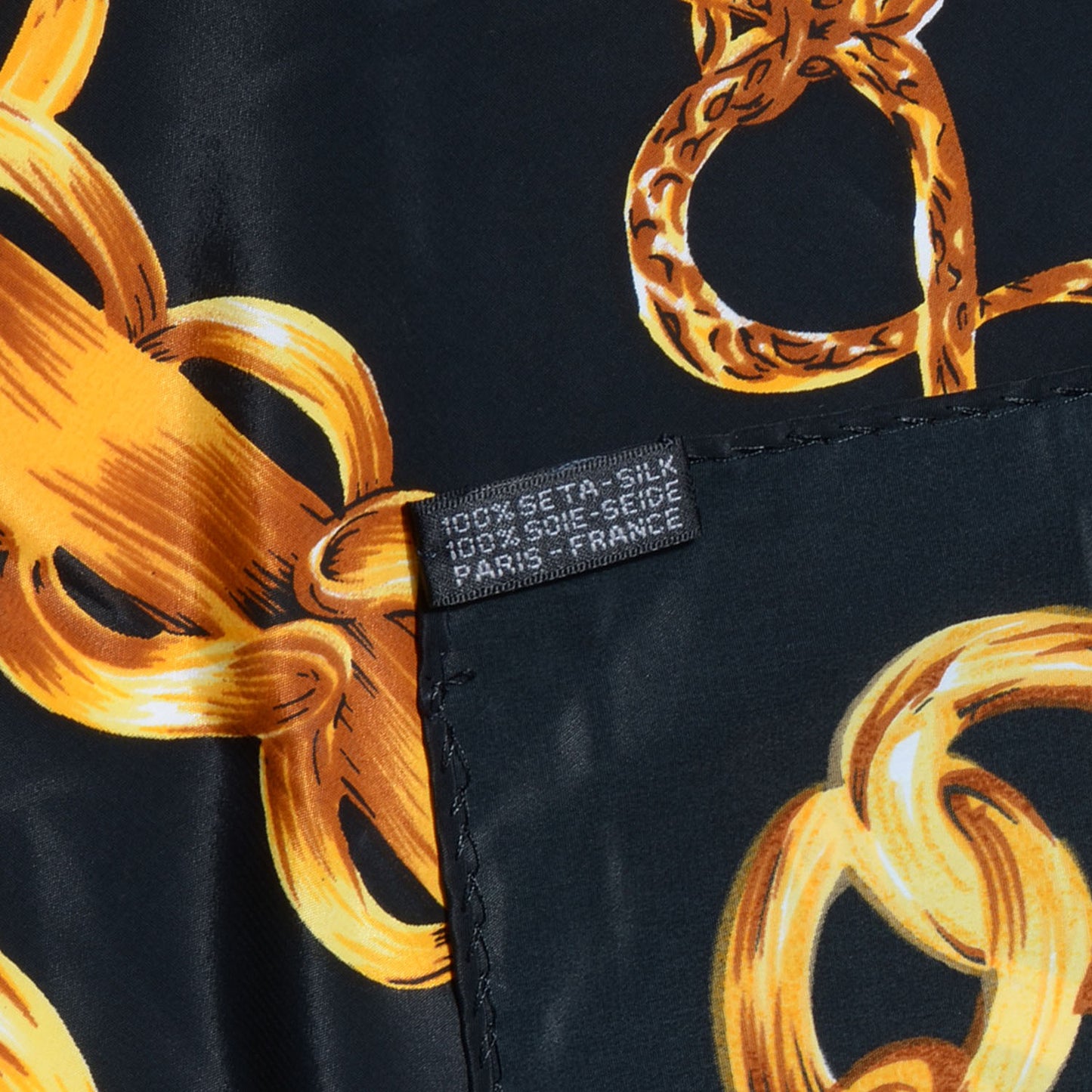 Silk 31 Rue Cambon Scarf Black Gold