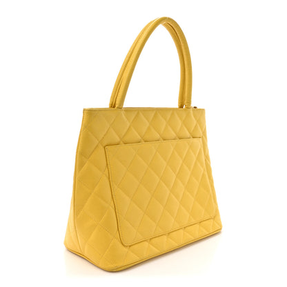 Chanel Caviar Quilted Medallion Tote Yellow 3 of 13