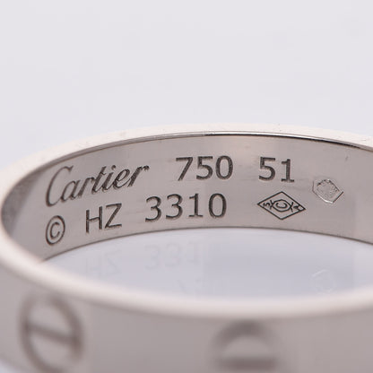 Cartier 18K White Gold 3.5mm LOVE Wedding Band Ring 51 5.75 4 of 4