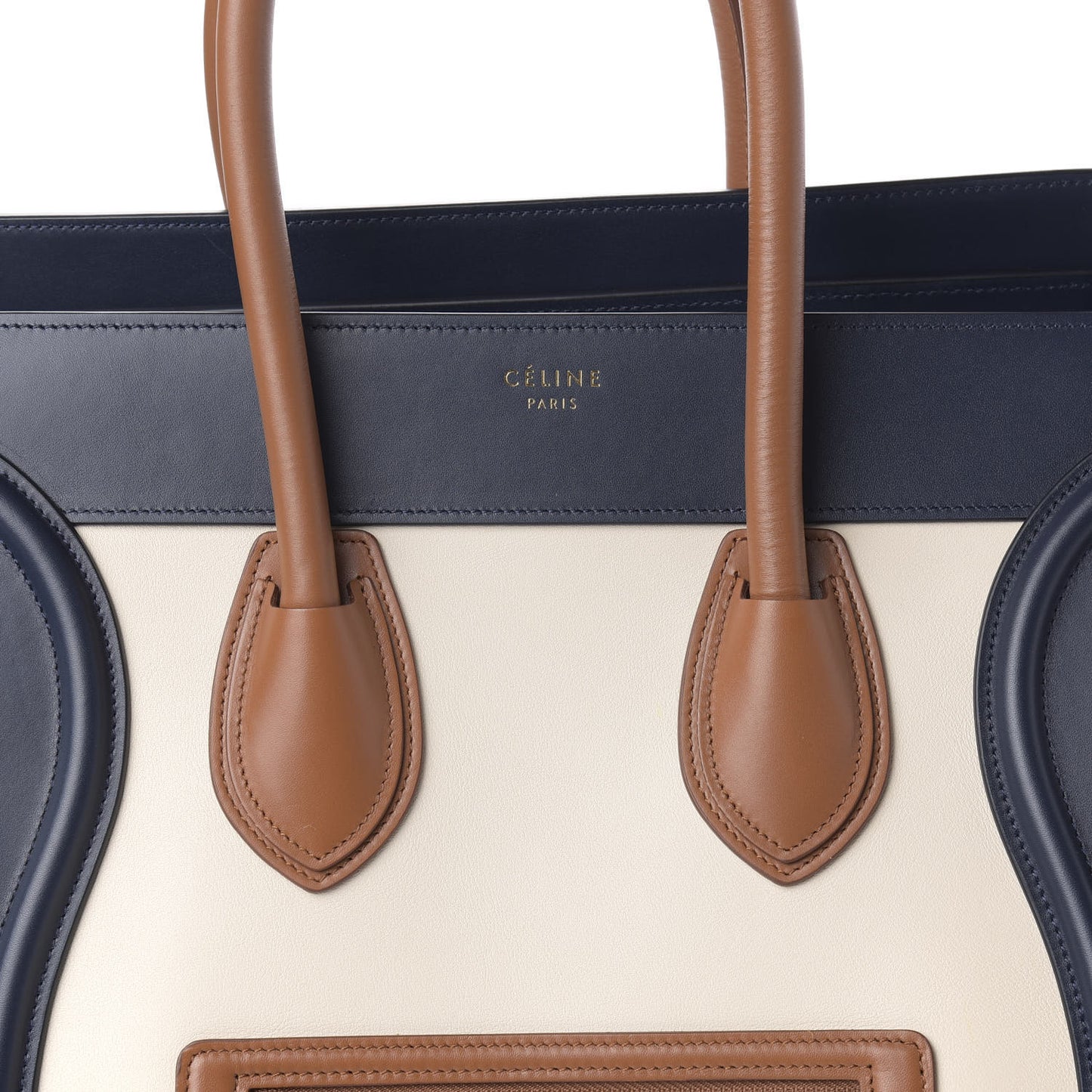 Smooth Calfskin Mini Tri-Color Luggage Brown