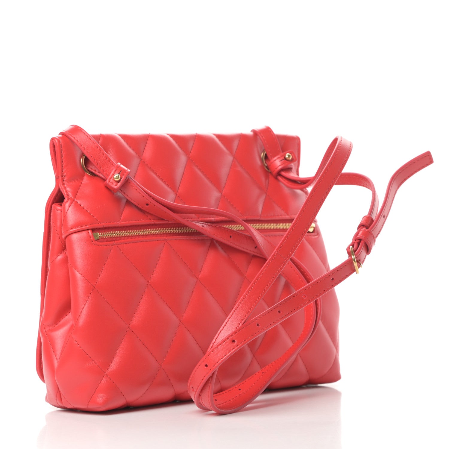 Balenciaga Nappa Calfskin Quilted Medium Touch B Shoulder Bag Bright Red 3 of 11