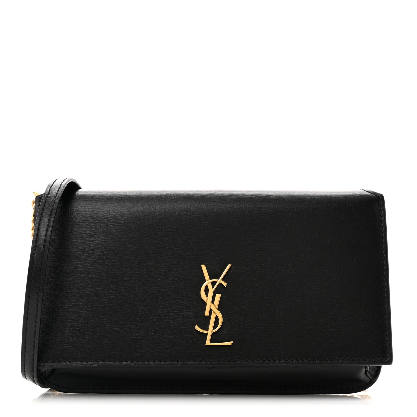Smooth Calfskin Monogram Phone Holder Crossbody Black