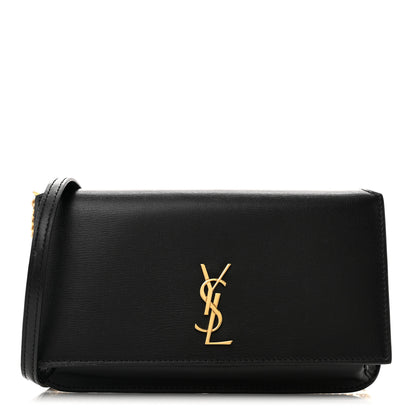Saint Laurent Smooth Calfskin Monogram Phone Holder Crossbody Black 1 of 12