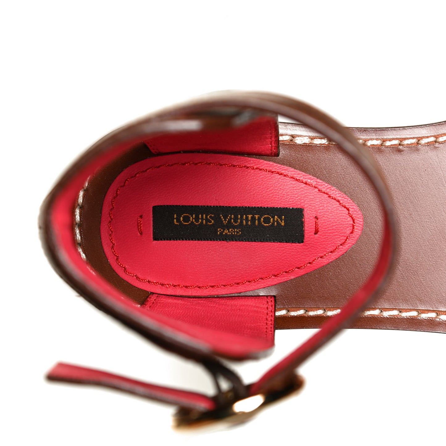 Calfskin Monogram Ocean Drive Flat Sandals 37.5 Cognac