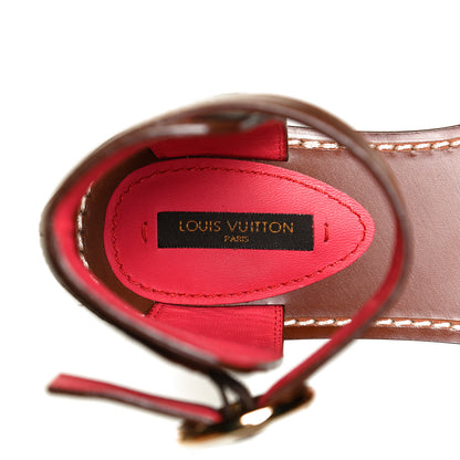 Louis Vuitton Calfskin Monogram Ocean Drive Flat Sandals 37.5 Cognac 9 of 13