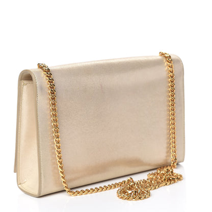 Saint Laurent Metallic Fabric Medium Monogram Kate Satchel Gold 3 of 19