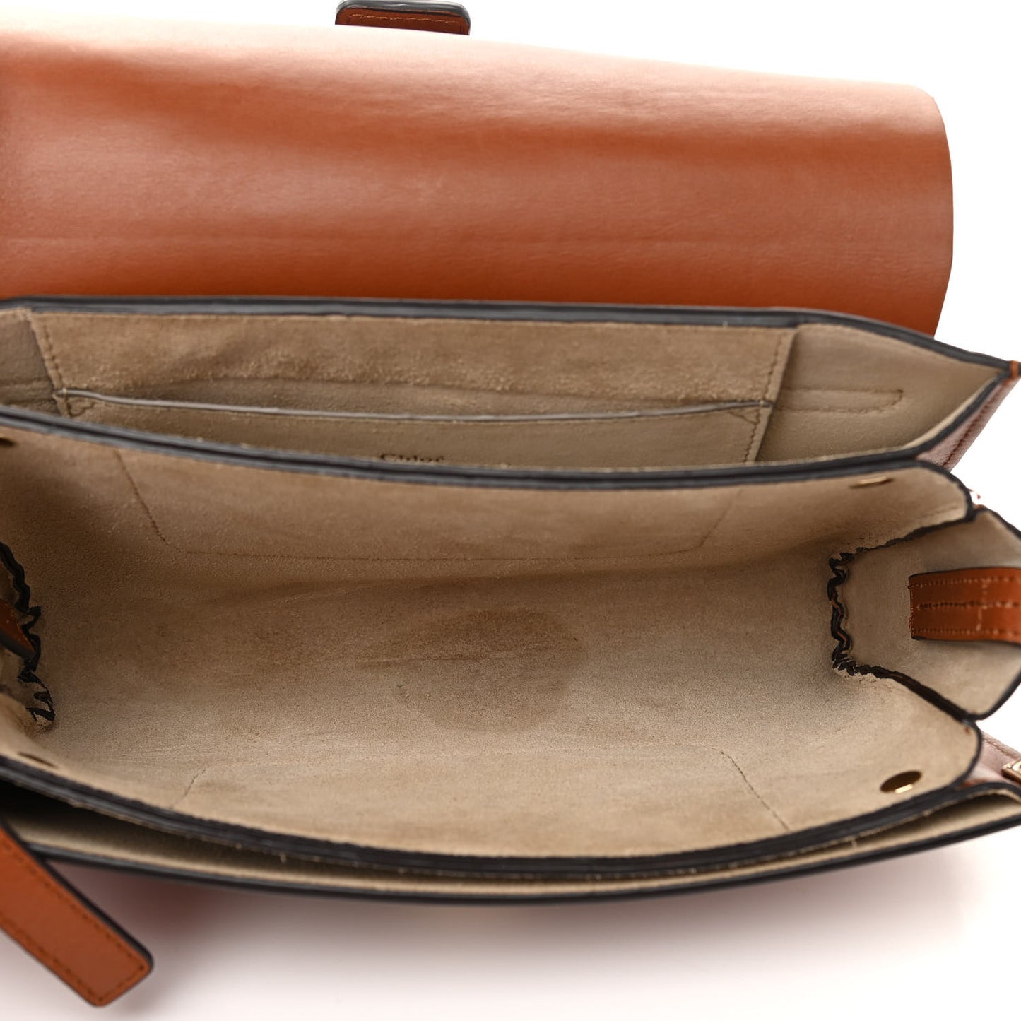 Suede Calfskin Small Faye Shoulder Bag Tobacco