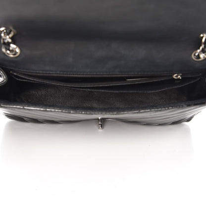 Chanel Patent Chevron Quilted Jumbo Single Flap Black 6 of 12