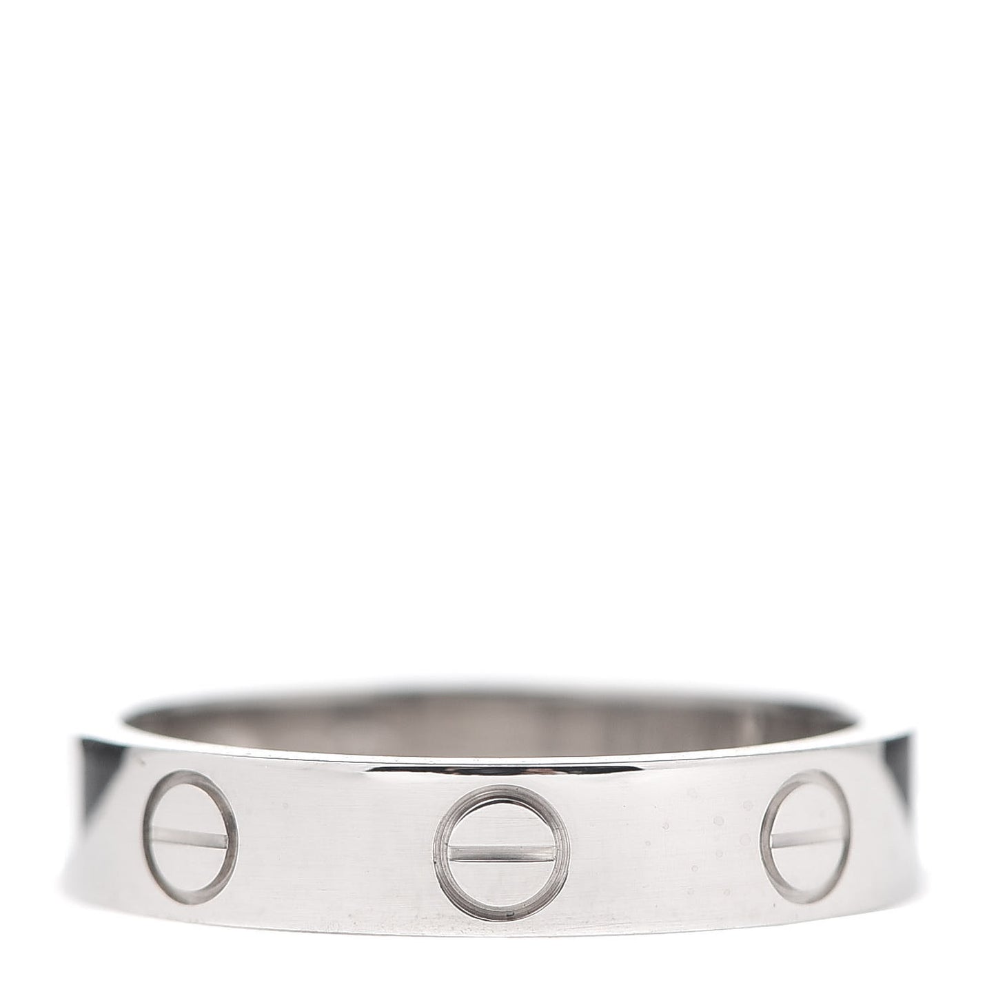 18K White Gold Diamond 4mm LOVE Wedding Band Ring 51 5.75