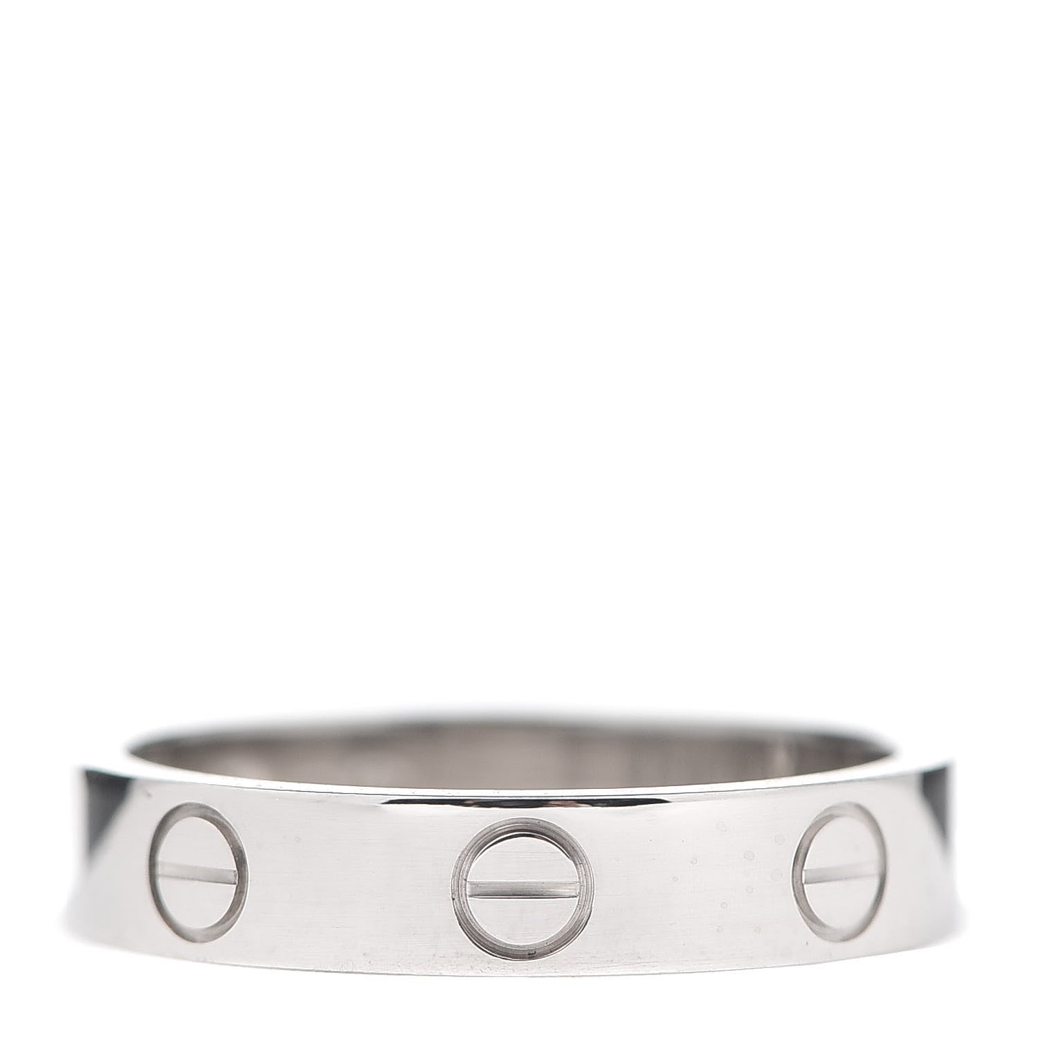 Cartier 18K White Gold Diamond 4mm LOVE Wedding Band Ring 51 5.75 3 of 4